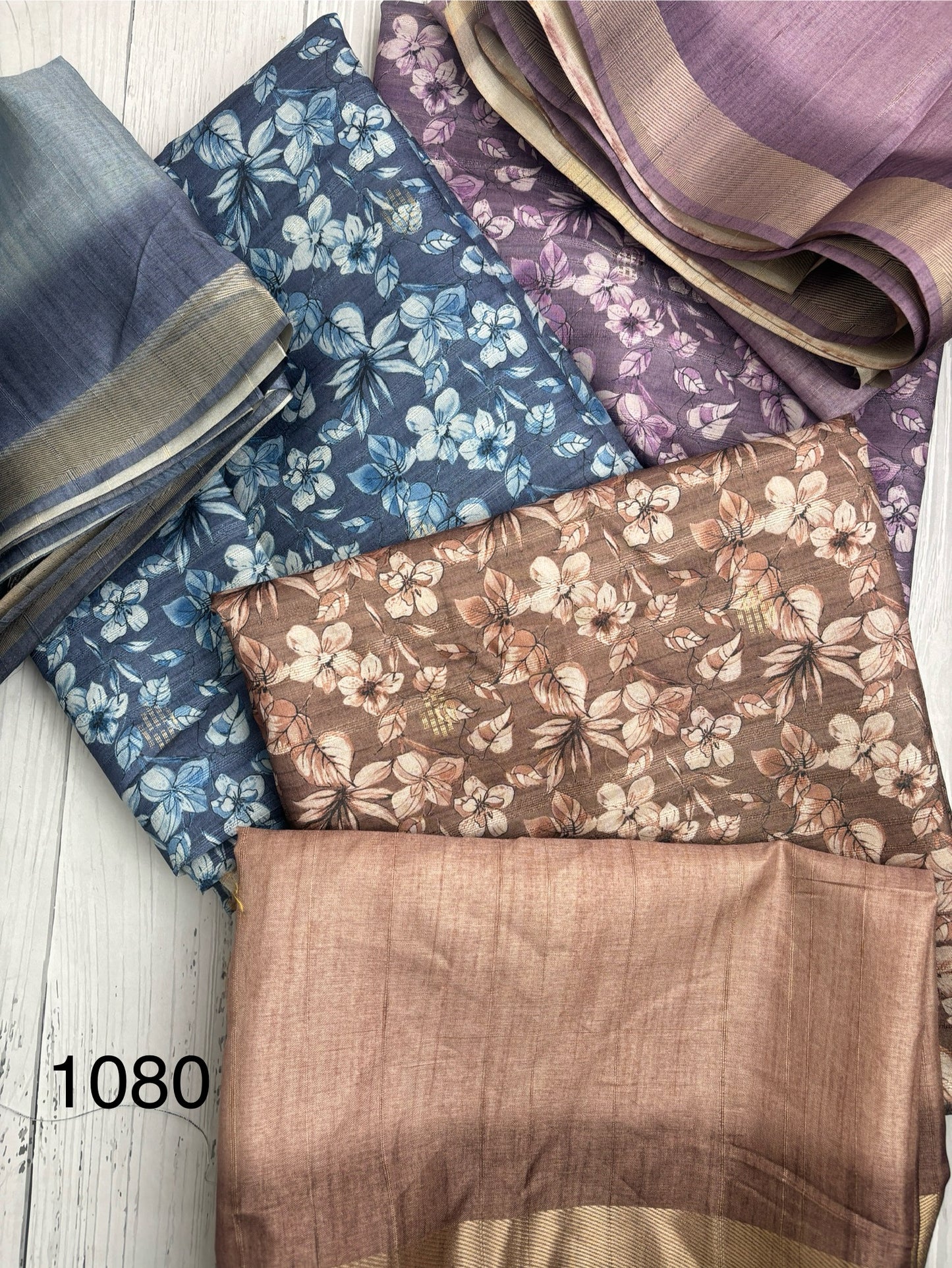 Soft tussore Suit in Kantha work