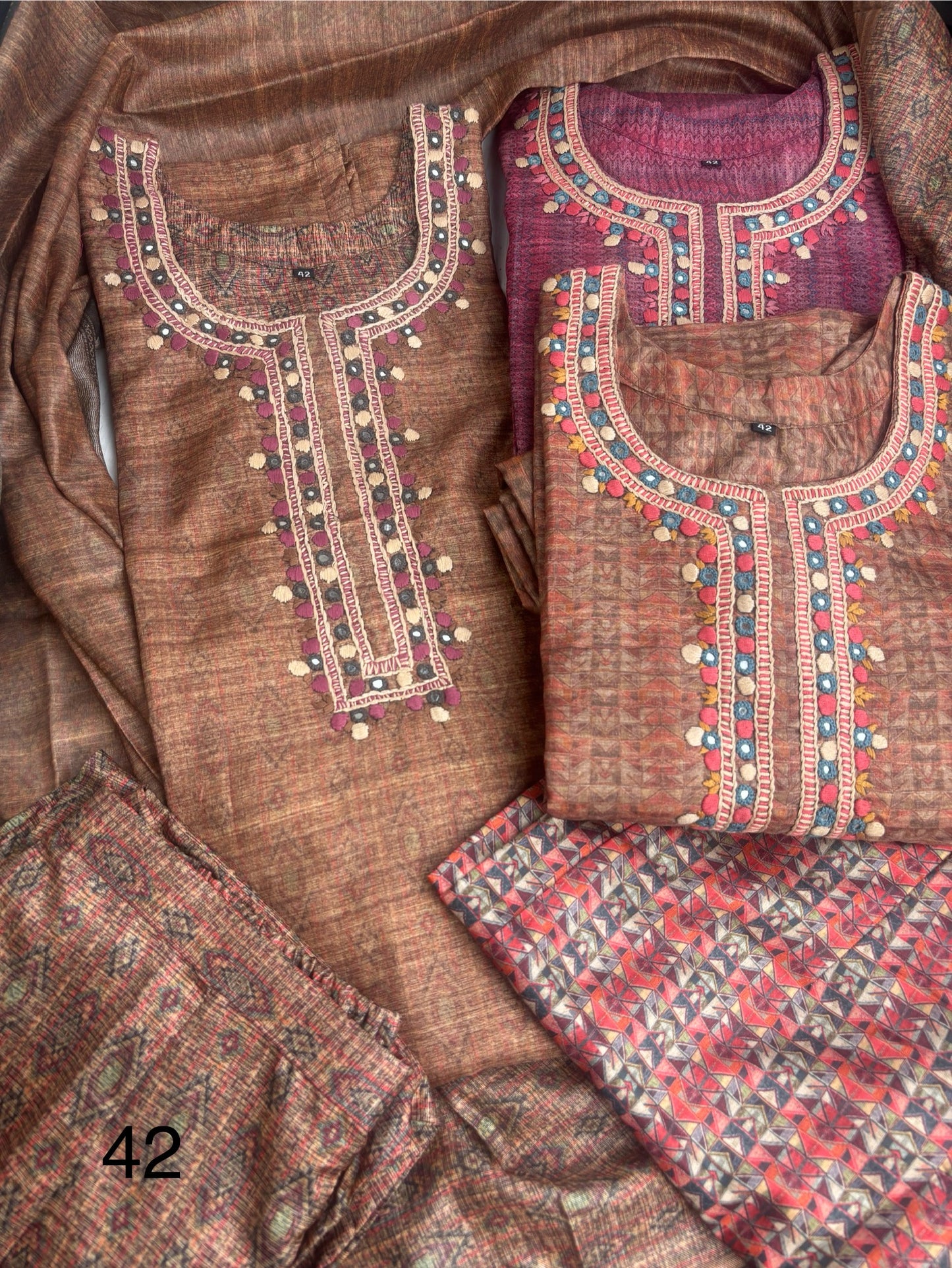 Matka tussore 3 pc suit