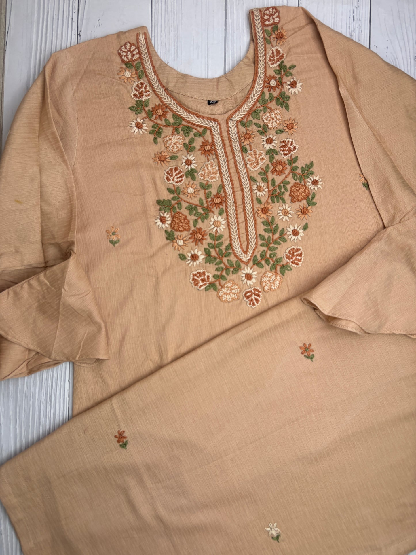 Cotton kurtis in handwork.