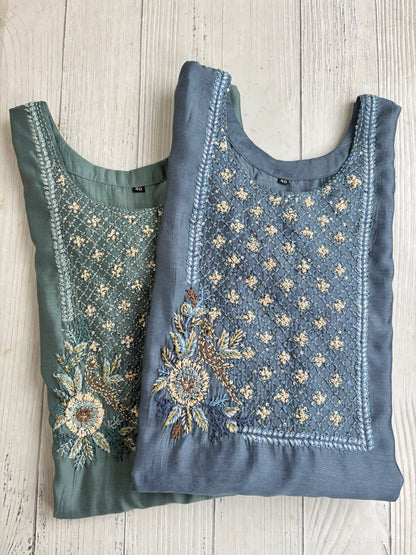Roman silk Handwork Kurti