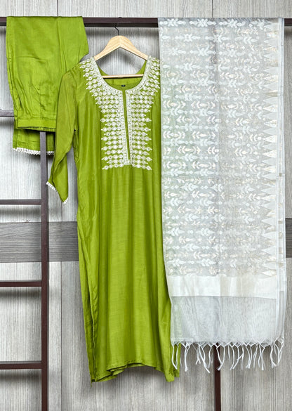 Muslin 3 pc kurta set