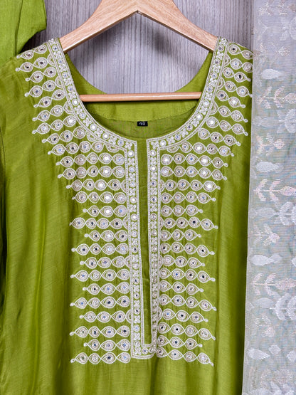 Muslin 3 pc kurta set