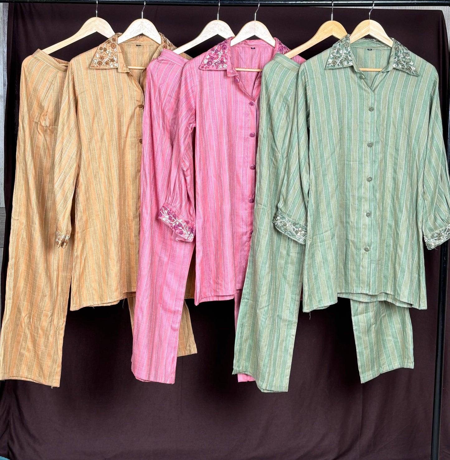 Cotton co ord sets in French knot work