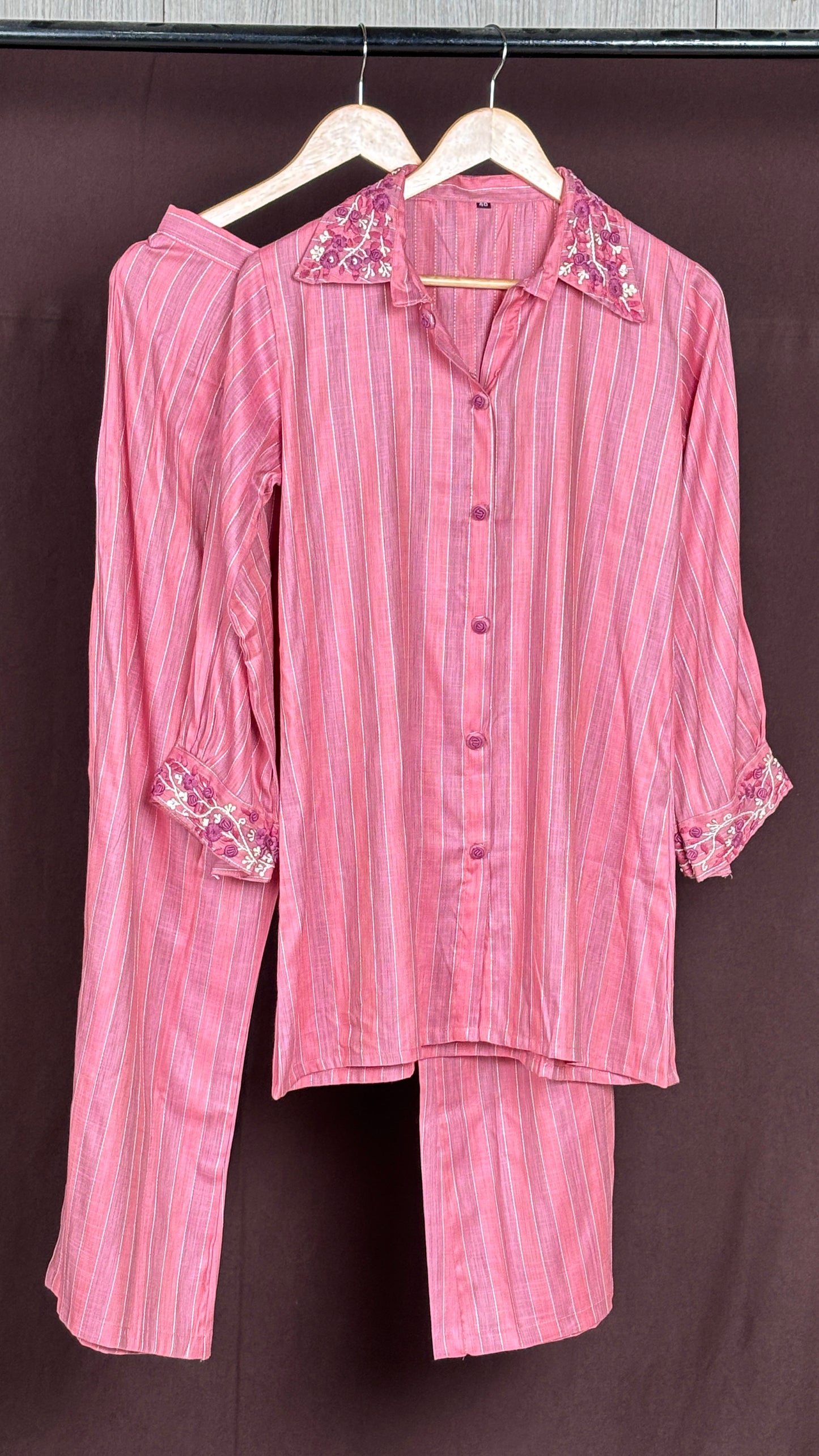 Cotton co ord sets in French knot work