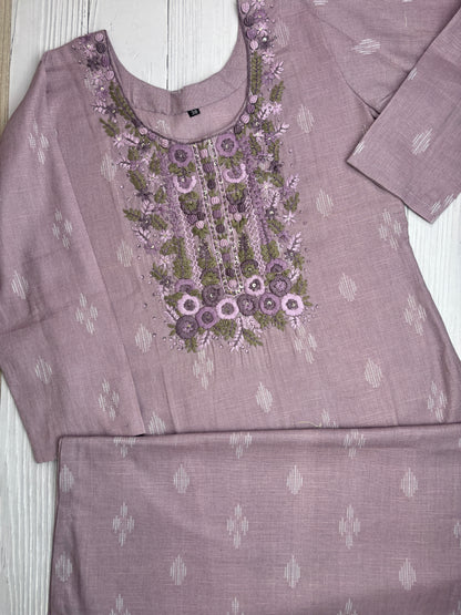 Cotton kurti with French Knot work