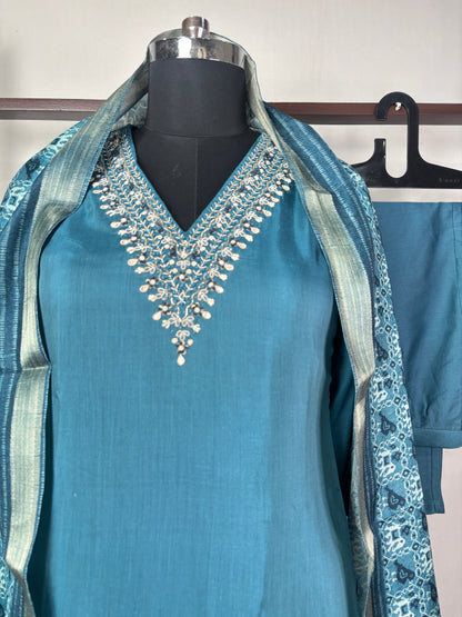 Muslin 3 Pc handwork suit