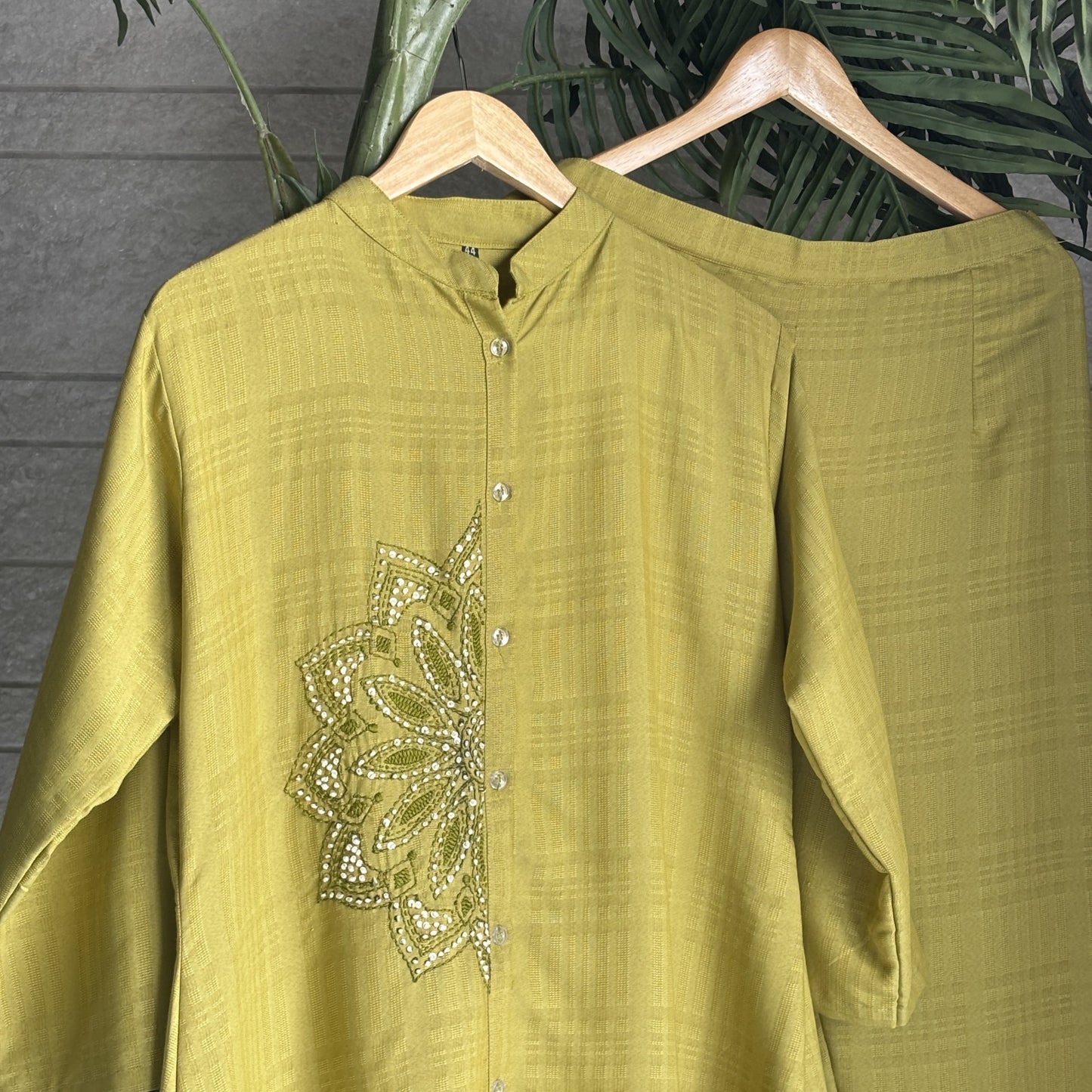 Cotton co ord set in French knot work